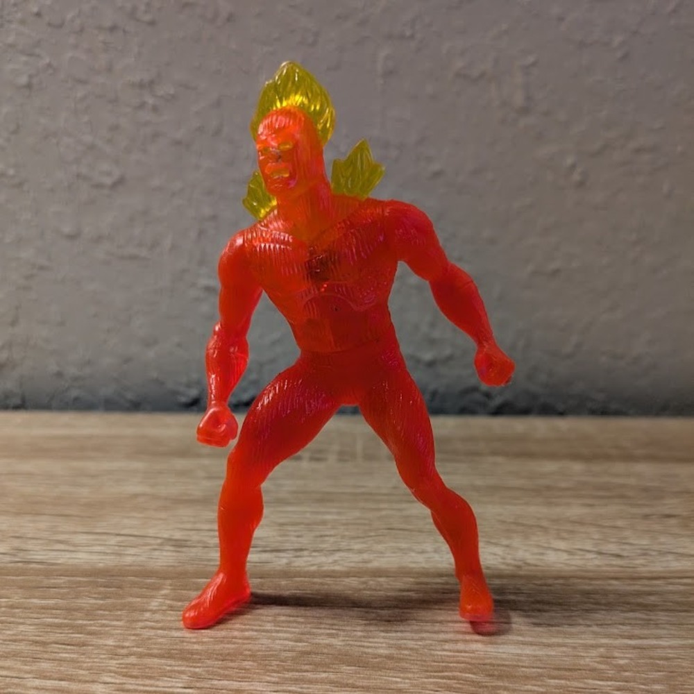 VTG Marvel Human Torch Fantastic Four 1996 Translucent Action Figure‎ 4"